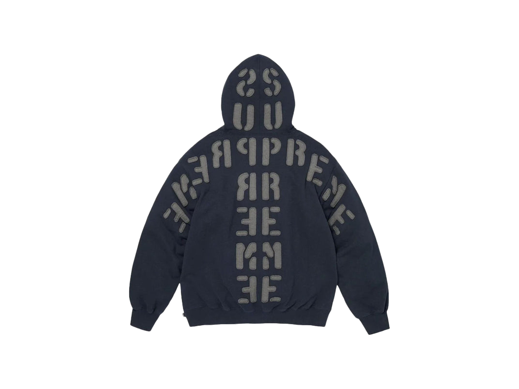 Supreme Mirrored Appliqué Hooded Sweatshirt Navy