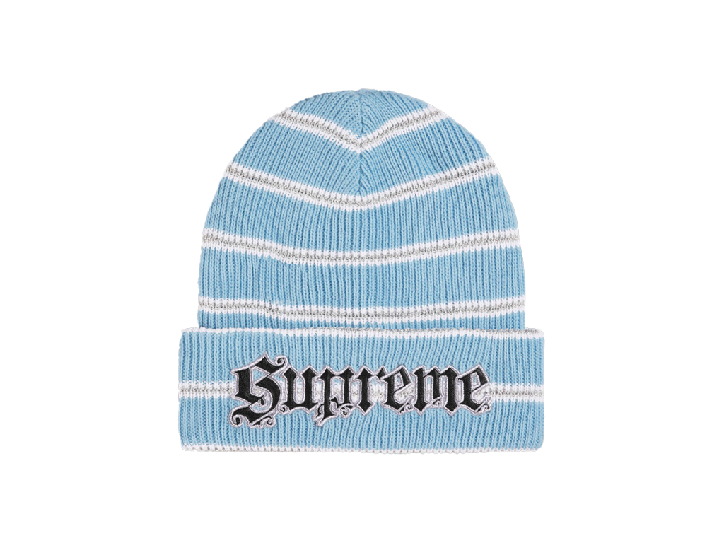 Supreme Metallic Stripe Beanie Light Blue-Supreme-pikastore.cz