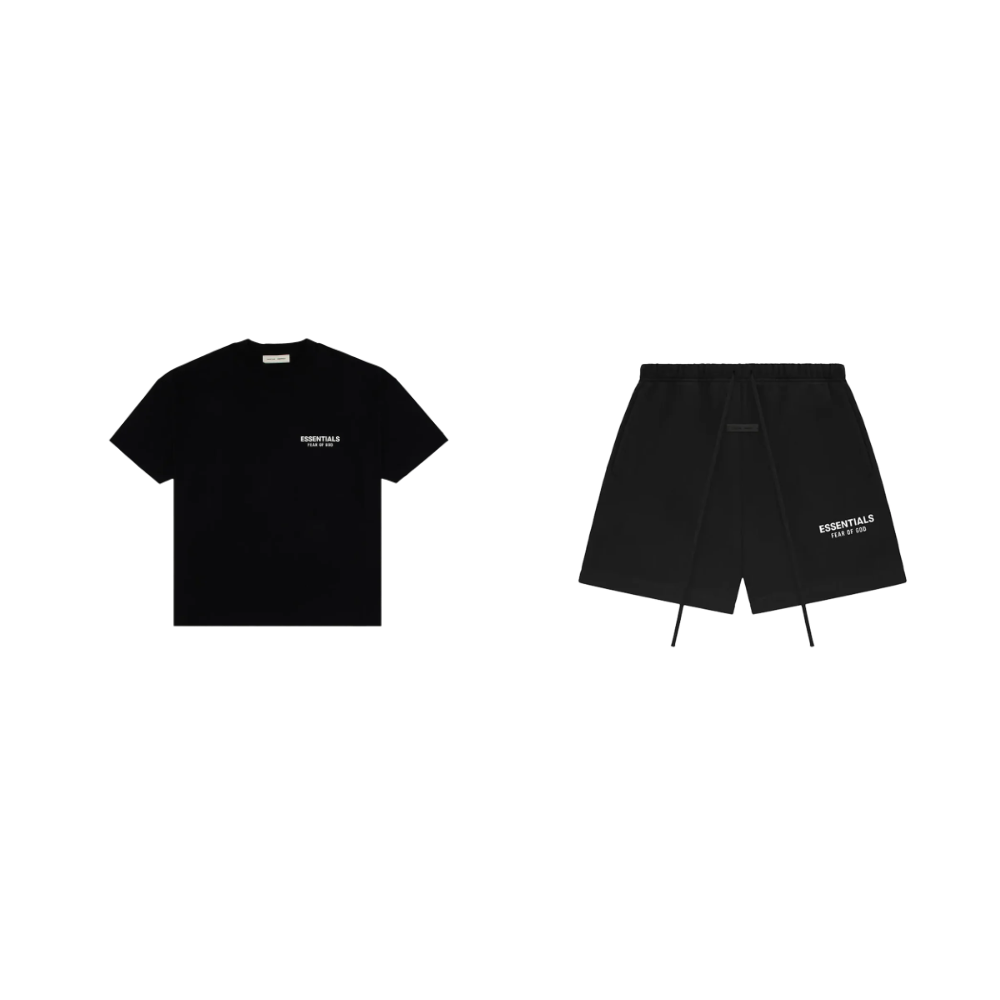 pikastore.cz - Fear of God Essentials S25 T-Shirt Jet Black + S25 Shorts Jet Black SET-Bundle-pikastore.cz-pikastore.cz