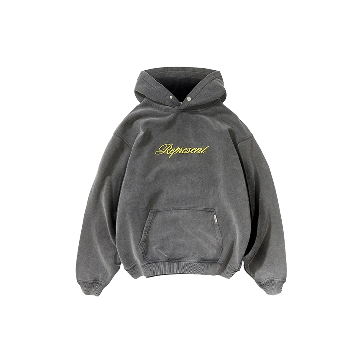 Represent Script Logo Hoodie Vintage Grey