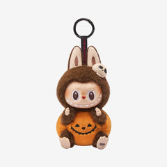 Labubu Pop Mart Happy Halloween Party Series-Sitting Pumpkin Vinyl Plush Pendant