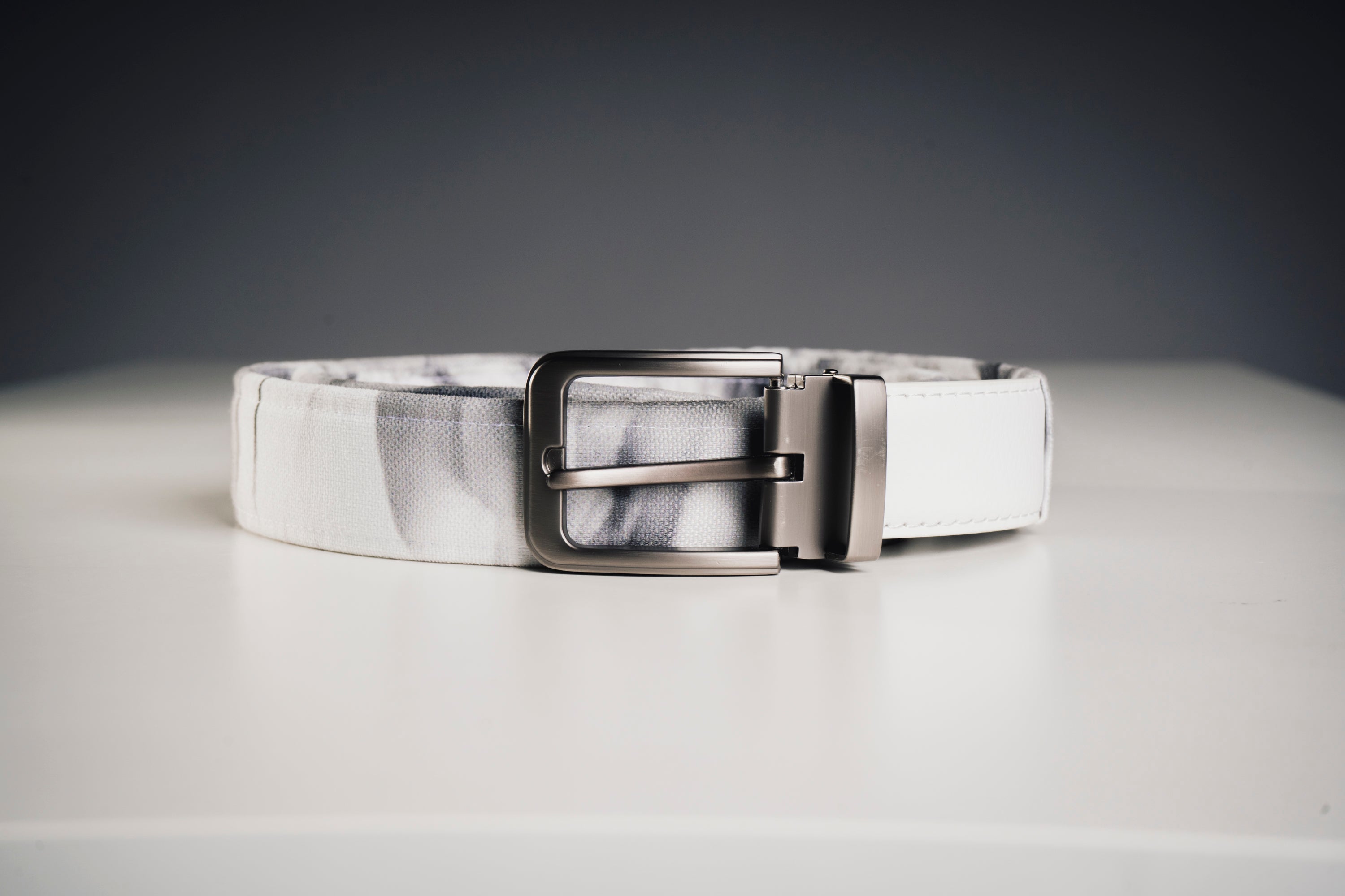 Custom White Marble Fade Belt-Pásek-Custompantsprg-pikastore.cz