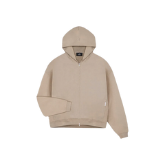Represent Initial Boxy Zip Through Hoodie Dune