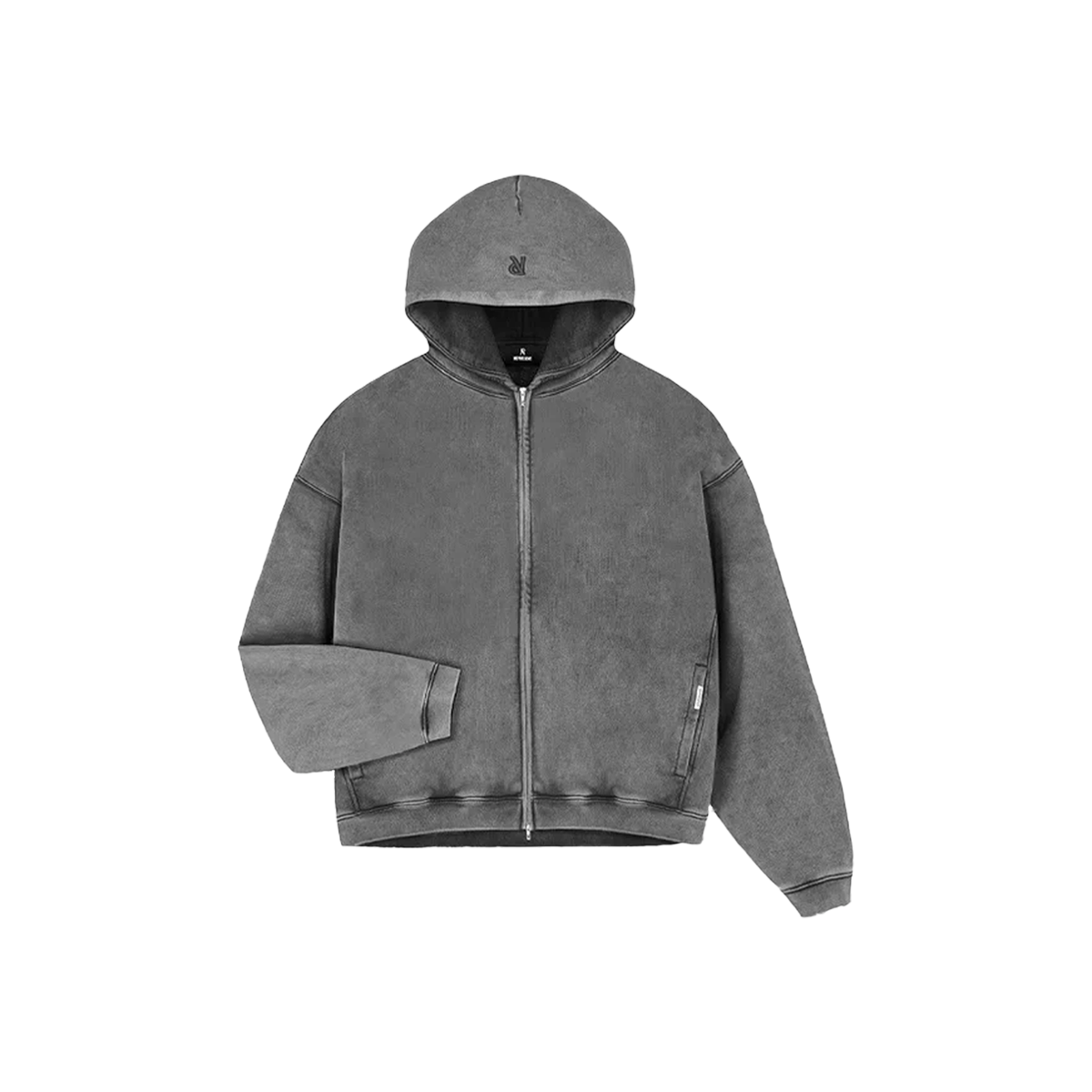 Represent Initial Boxy Zip Through Hoodie Vintage Grey-Represent-pikastore.cz