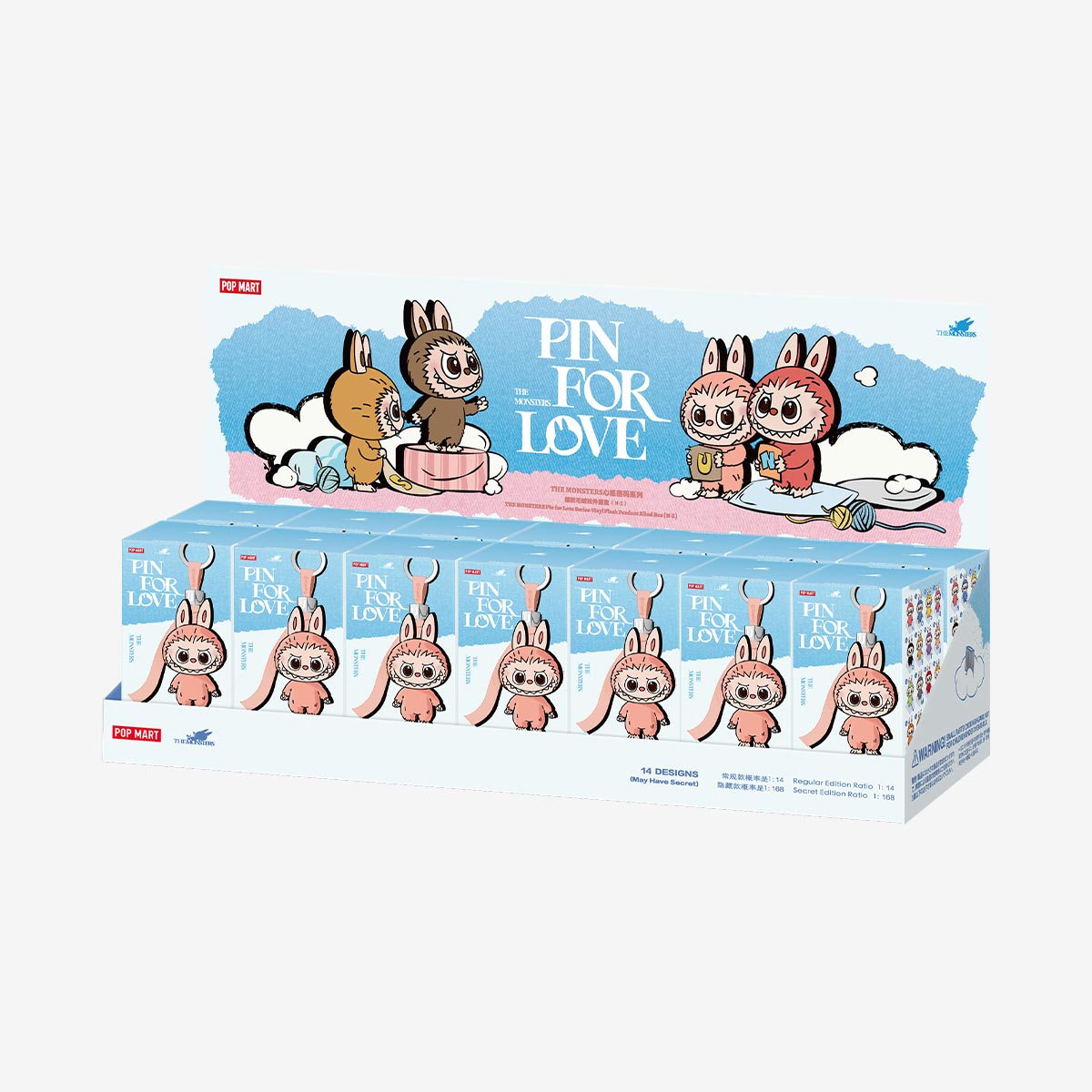 Labubu Pop Mart The Monsters Pin for Love Series Vinyl Plush Pendant (N-Z) Sealed Case (14 Blind Box)-Labubu-pikastore.cz