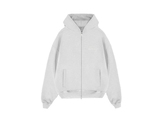 Represent Owners Club Stamp Zip Up Hoodie Ash Grey