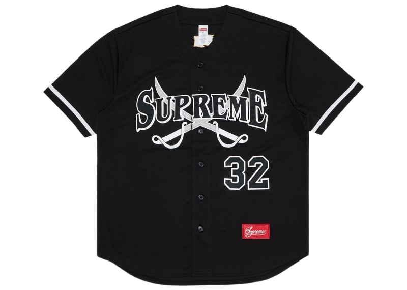 Supreme Swords Baseball Jersey Black-Supreme-pikastore.cz