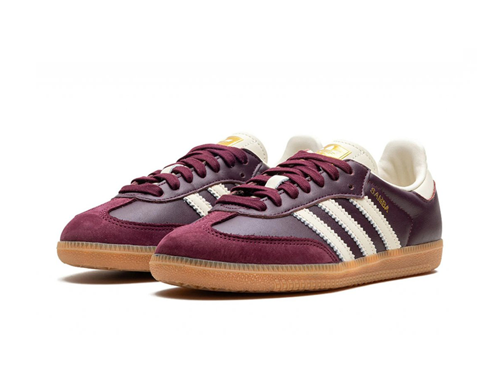 Adidas Samba OG Maroon Gold Metallic (Women's)