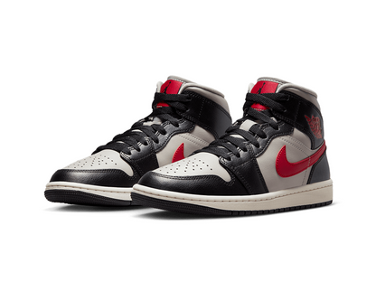 Jordan 1 Mid Black College Gray Gym Red (Women's)