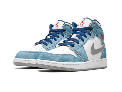 Nike Jordan 1 Mid French Blue Fire Red