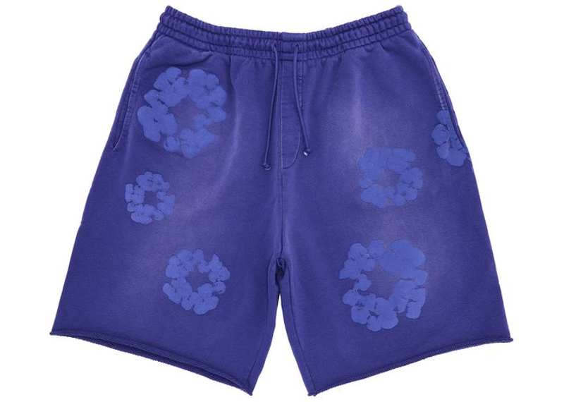 Denim Tears Mono Cotton Wreath Sweat Shorts Washed Blue-Denim Tears-pikastore.cz