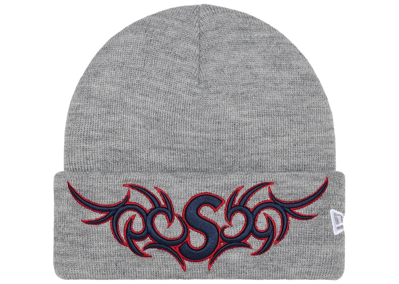 Supreme New Era Tribal S Logo Beanie Heather Grey-Supreme-pikastore.cz