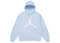 Supreme x Jordan Zip Up Hooded Sweatshirt Light Blue