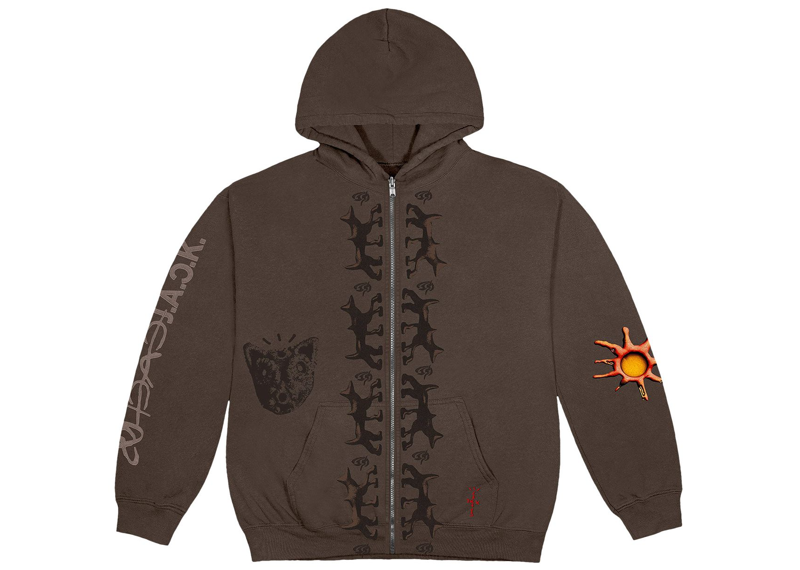 Travis Scott Reverse Dog Zip Up Hoodie Brown-Travis Scott-pikastore.cz