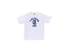 Bape A Bathing Ape Men Japanese Indigo Art Camo College Tee Blue