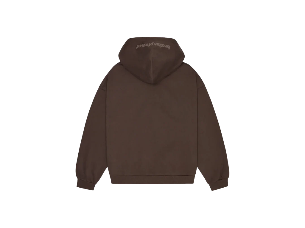 Broken Planet Zip Up Hoodie Chocolate Brown-Broken Planet-pikastore.cz