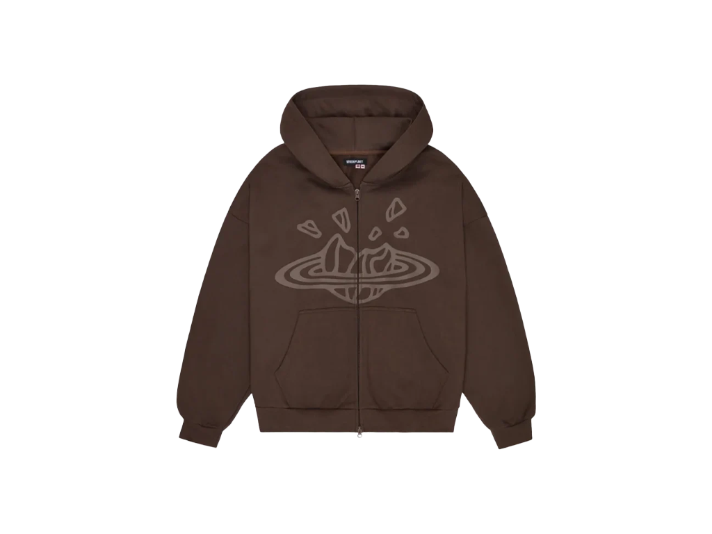 Broken Planet Zip Up Hoodie Chocolate Brown-Broken Planet-pikastore.cz