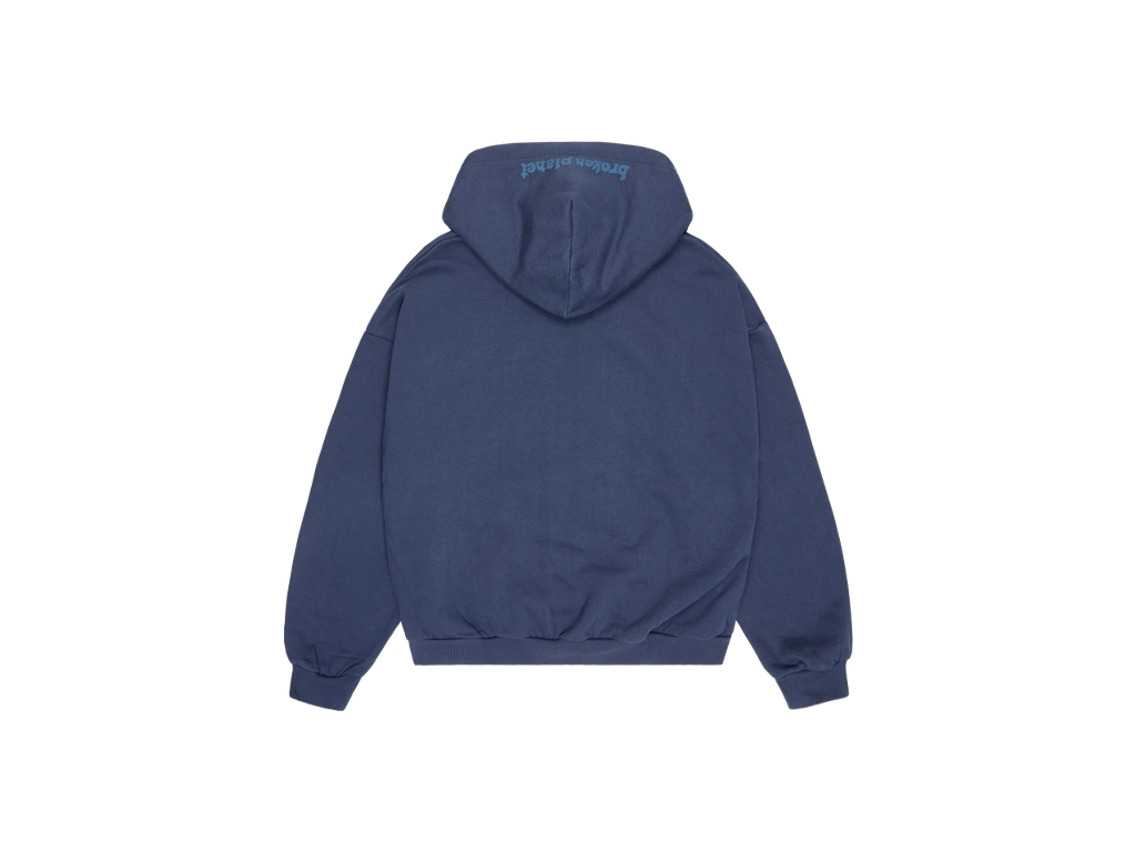 Broken Planet Zip Up Hoodie Navy Blue-Broken Planet-pikastore.cz