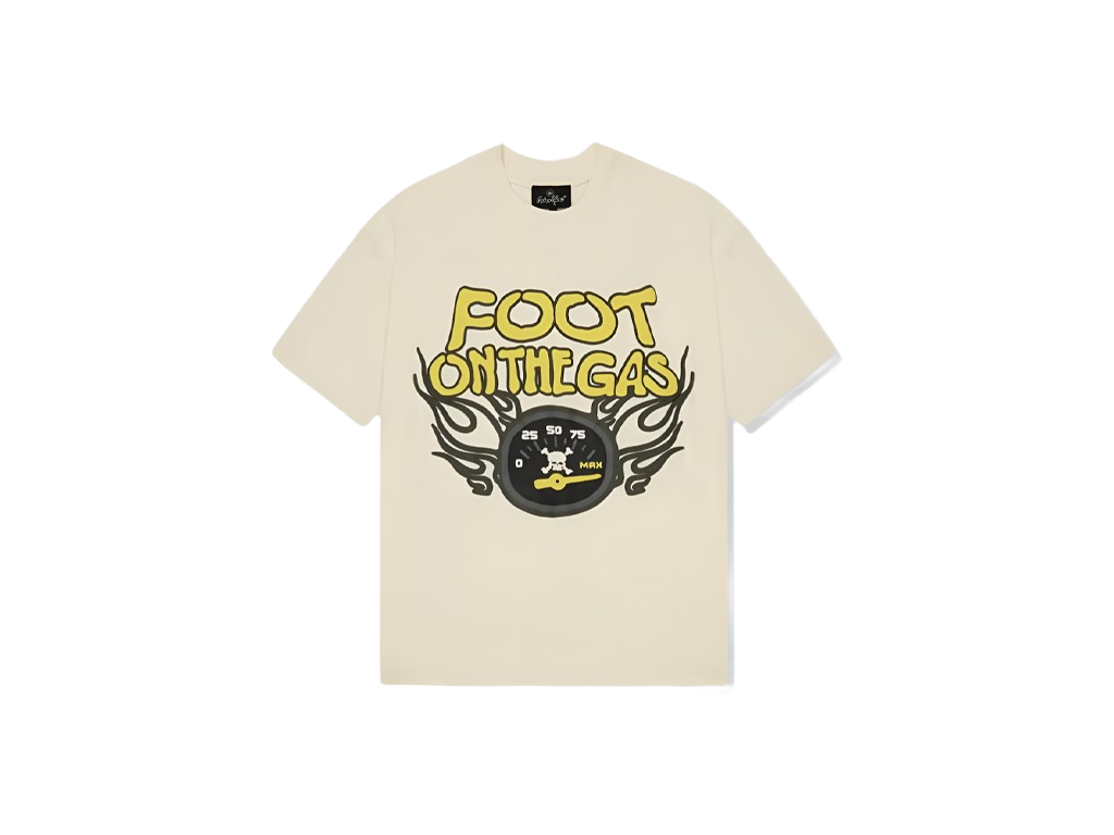 Broken Planet Foot On The Gas T-shirt Vanilla White-Broken Planet-pikastore.cz