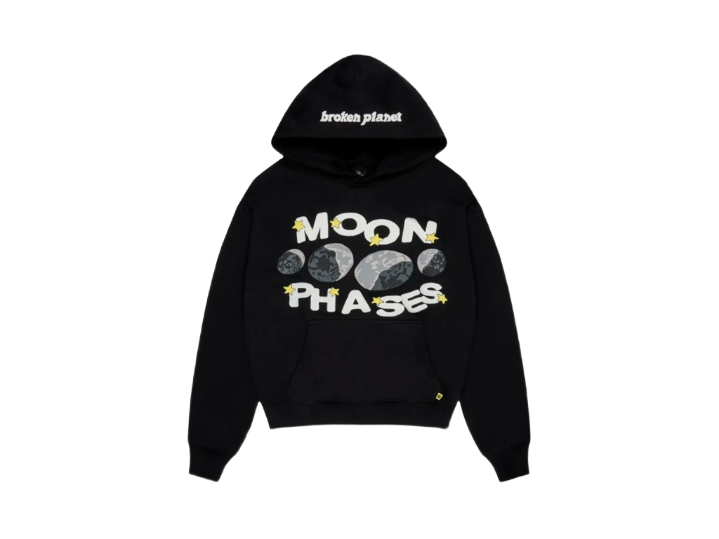 Broken Planet Moon Phases Hoodie Midnight Black-Broken Planet-pikastore.cz