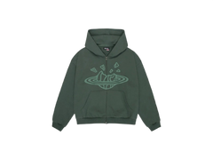 Broken Planet Zip Up Hoodie Emerald Green