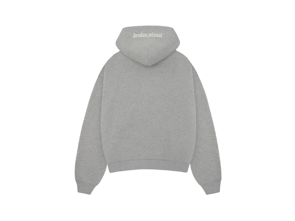 Broken Planet Zip Up Hoodie Heather Grey