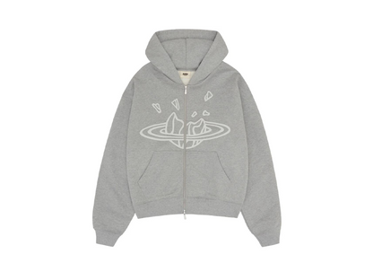 Broken Planet Zip Up Hoodie Heather Grey