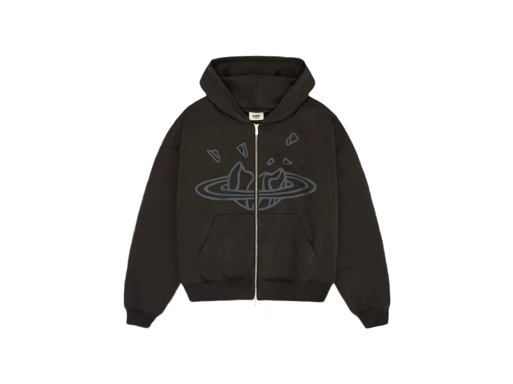 Broken Planet Zip Up Hoodie Soot Black-Broken Planet-pikastore.cz