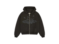 Broken Planet Zip Up Hoodie Soot Black