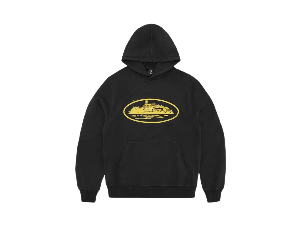 Corteiz Alcatraz Hoodie V2 Black/Yellow