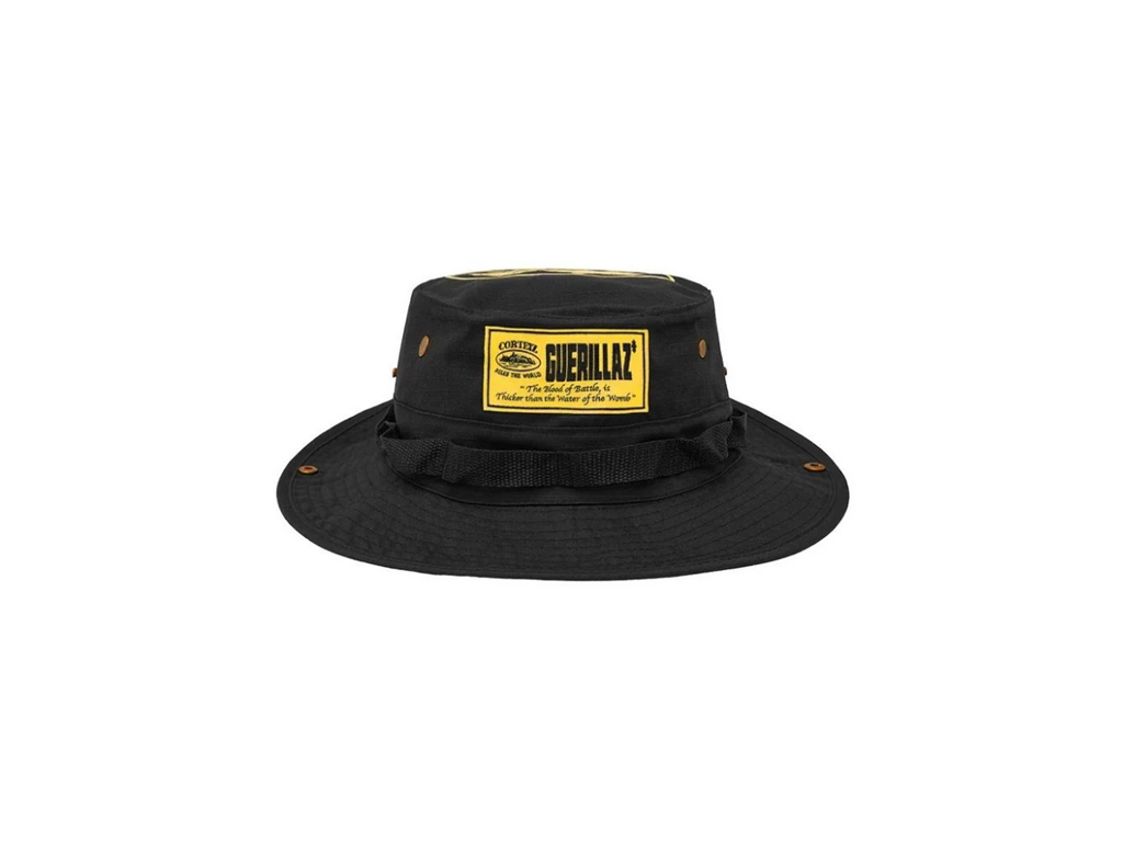 Corteiz Guerillaz Bucket Hat Black/Yellow-Corteiz-pikastore.cz