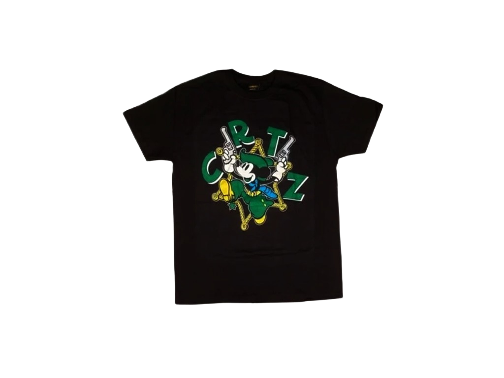 Corteiz Mickey Wit Da Blicky Tee Black Green-Corteiz-pikastore.cz