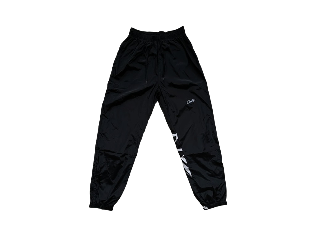 Corteiz Nylon Track Pant V2 Black White-Corteiz-pikastore.cz