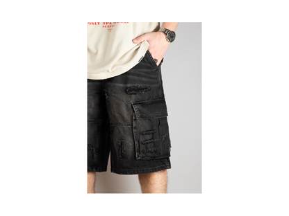 Custom Distressed Cargo Shorts