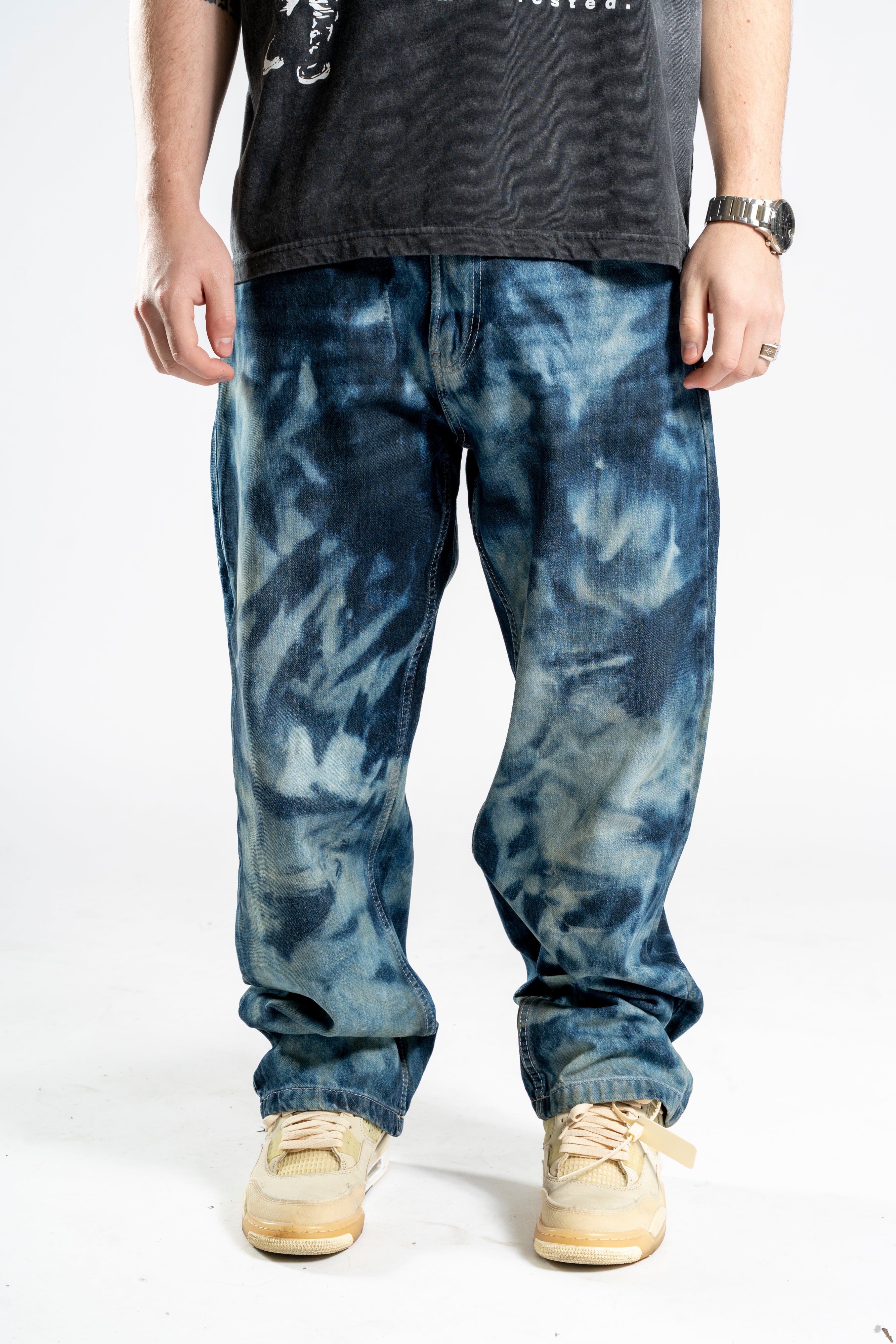 Custom Blue Bleached Jeans-Kalhoty-Custompantsprg-pikastore.cz