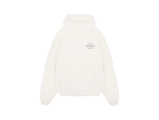 Represent Owners Club Stamp Hoodie Flat White