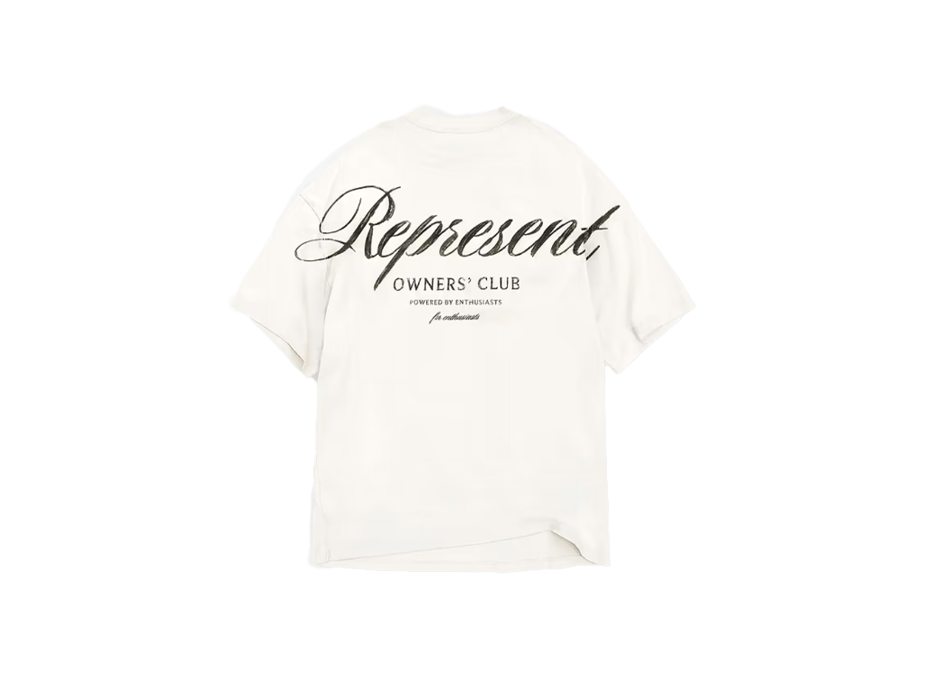 Represent Owners Club Script T-Shirt Flat White