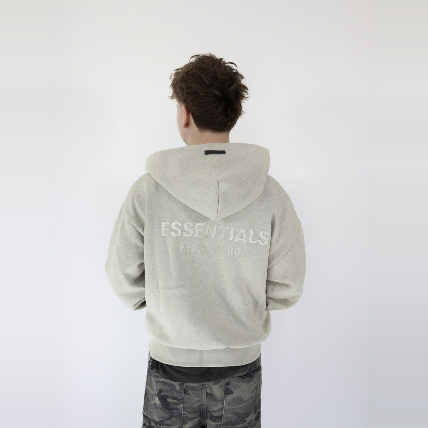 Fear of God Essentials S25 Zip Hoodie Heather Stone-Clothing-Fear of God-pikastore.cz