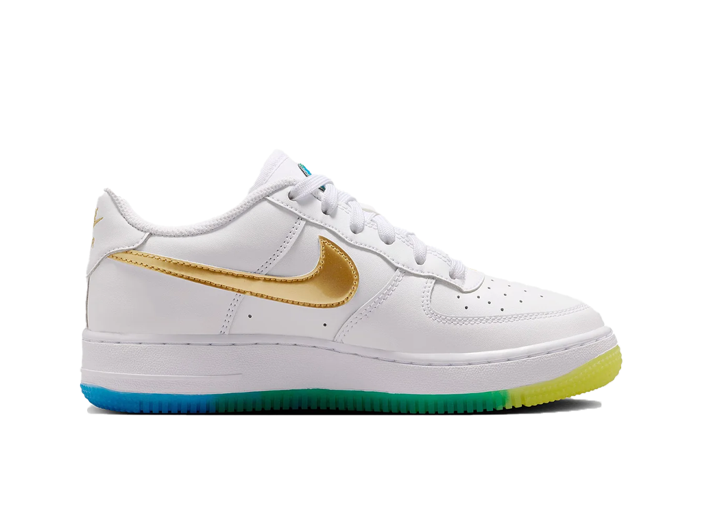 Nike Air Force 1 GS White Soar Sonic Yellow – tenisky – fotka 3 z 5
