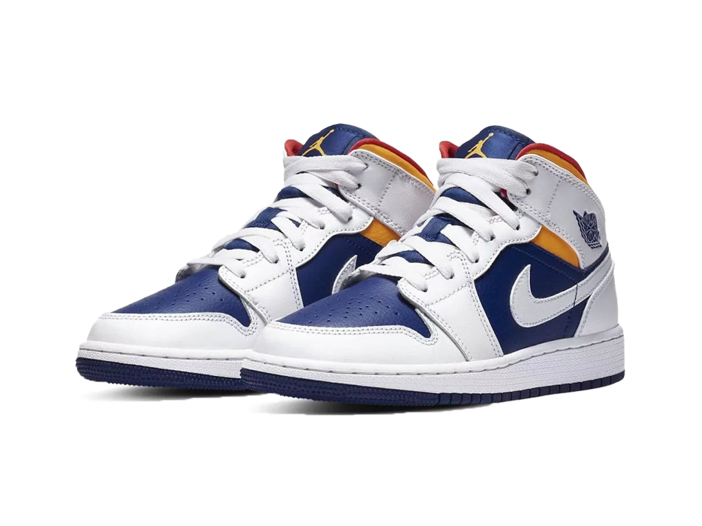 Nike Air Jordan 1 Mid GS White Deep Royal Blue-Air Jordan-pikastore.cz