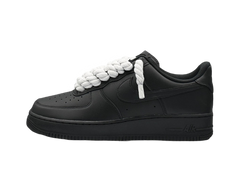 Nike Air Force 1 Black Low 07 Rope Laces White