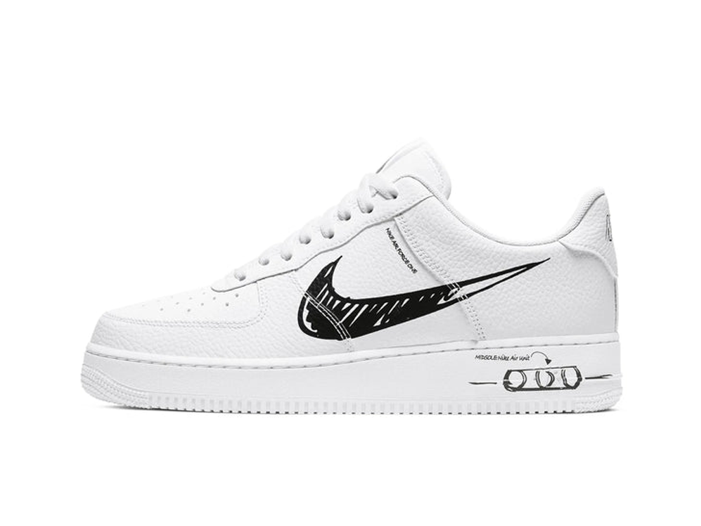 Nike Air Force 1 Low Sketch White Black-sneakers-Nike-pikastore.cz