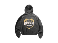 Represent Angel Border Hoodie Stained Black