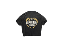 Represent Angel Border T-Shirt Stained Black