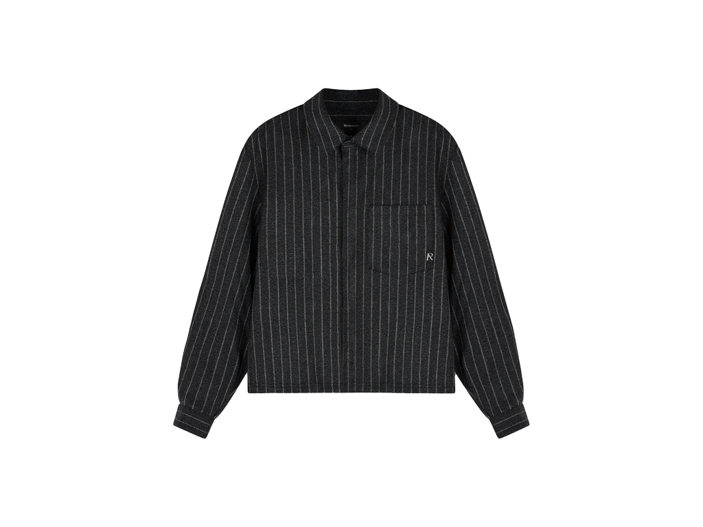 Represent Cropped Dress Shirt Black Pinstripe-Represent-pikastore.cz