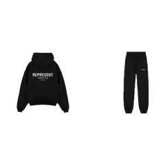 Represent Owners Club Hoodie + Sweatpants Black - SET
