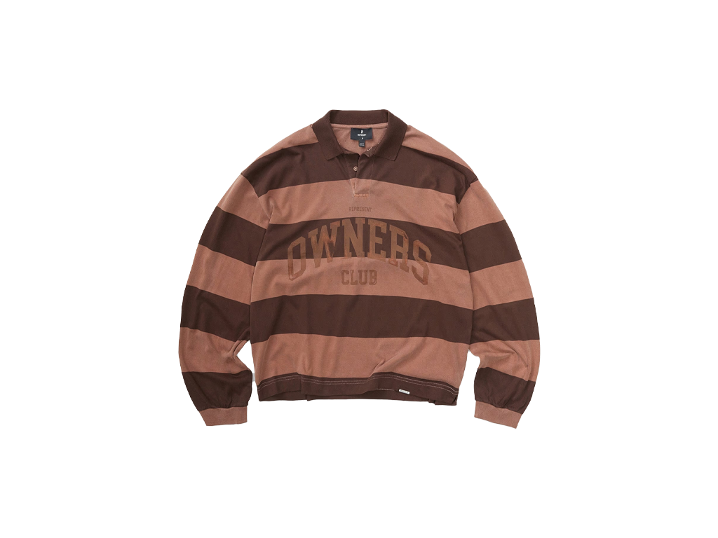 Represent Owners Club Stripe Rugby Polo Sienna-Represent-pikastore.cz