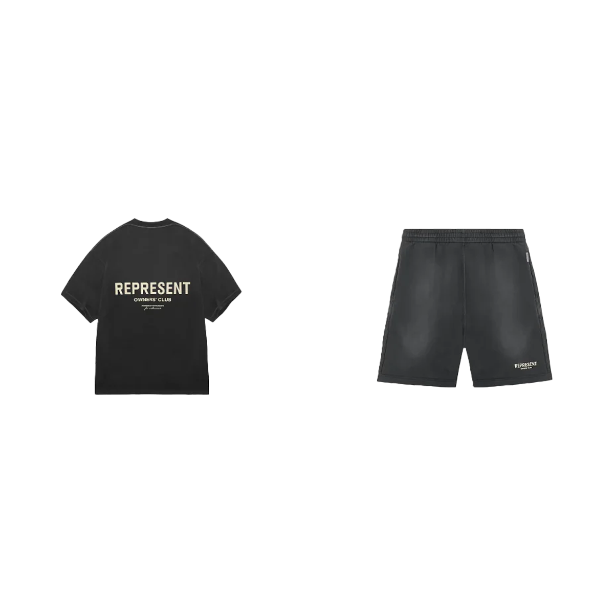 Represent Owners Club T-Shirt + Shorts Aged Black - SET-Bundle-Represent-pikastore.cz