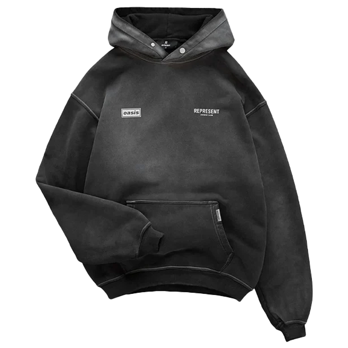 Represent X Oasis Owners Club Hoodie Stained Black-Represent-pikastore.cz