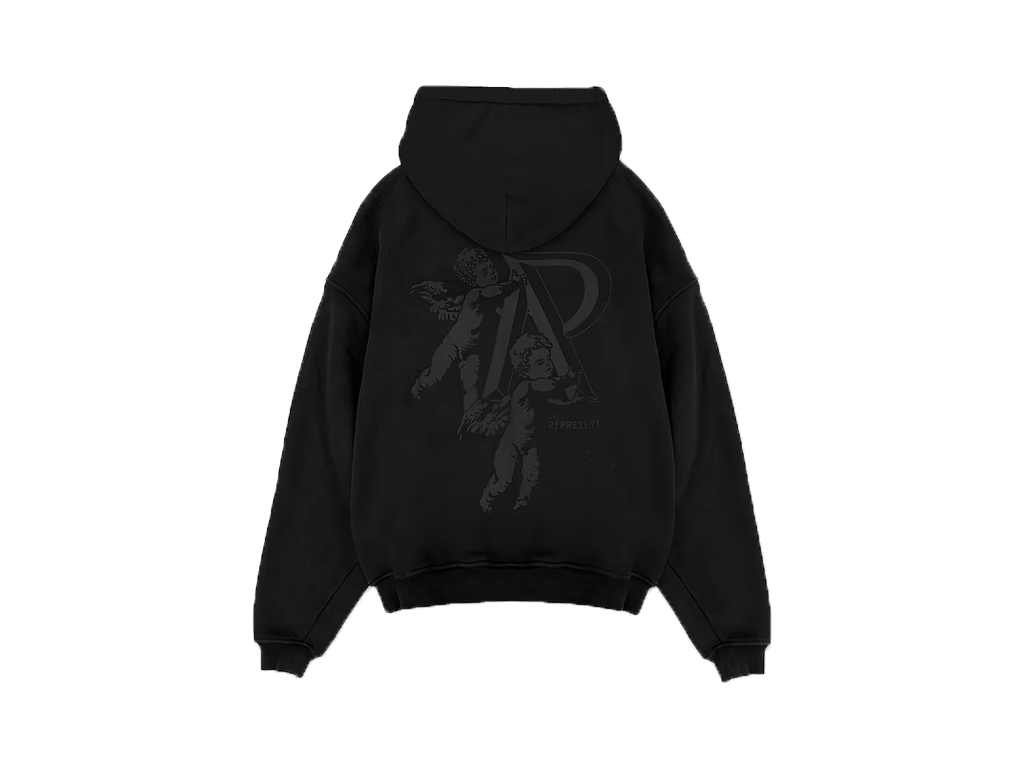 Represent Cherub Initial Hoodie Black